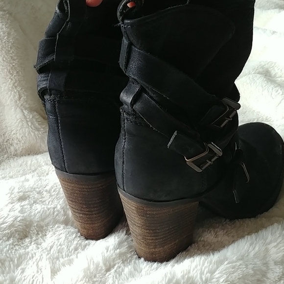 Steve Madden Yale Belted leather Boots black 8.5 - Picture 5 of 8